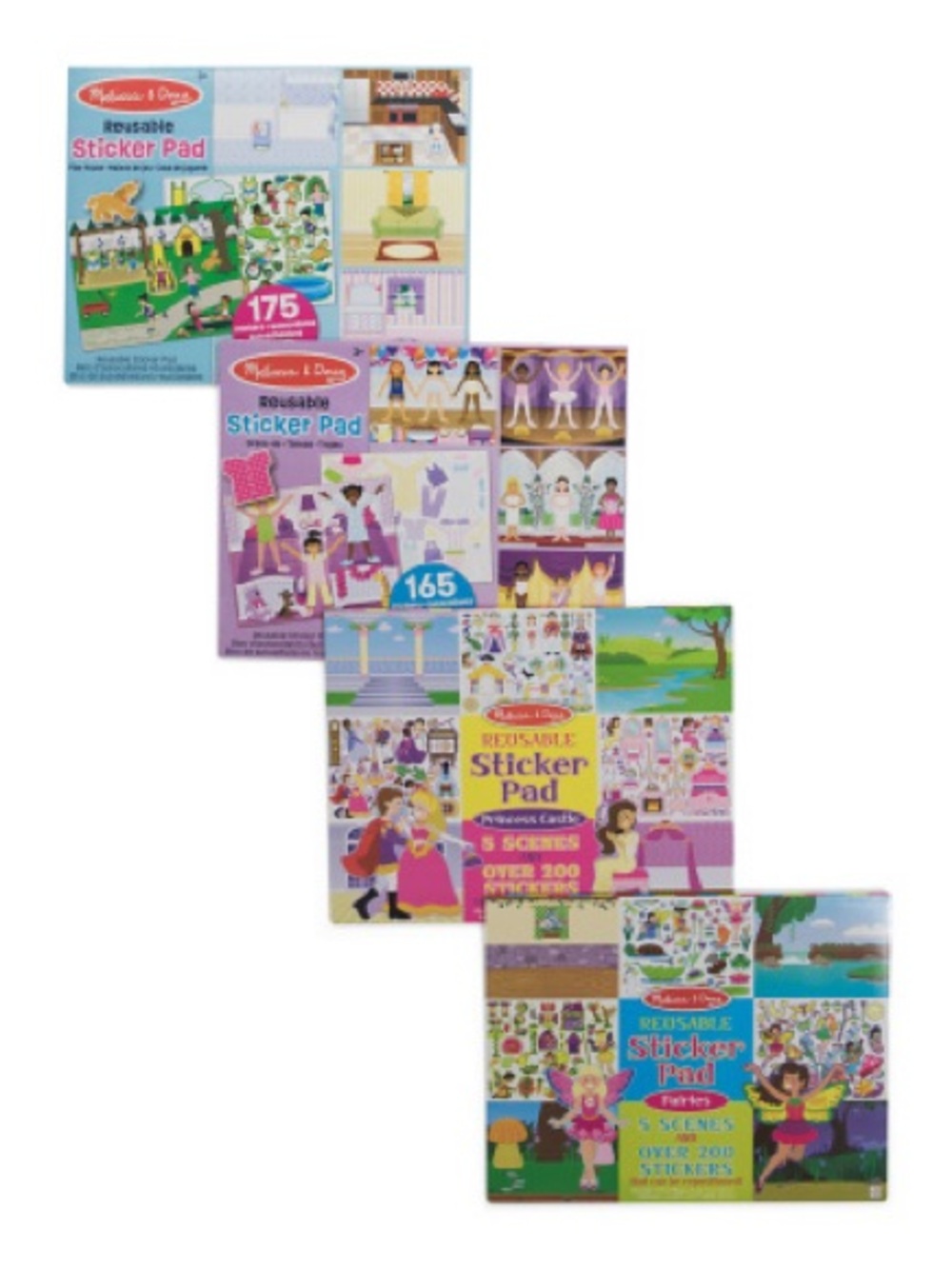 MELISSA & DOUG
4pc Reusable Fairy Princess Dress Up Sticker Pad Bundle